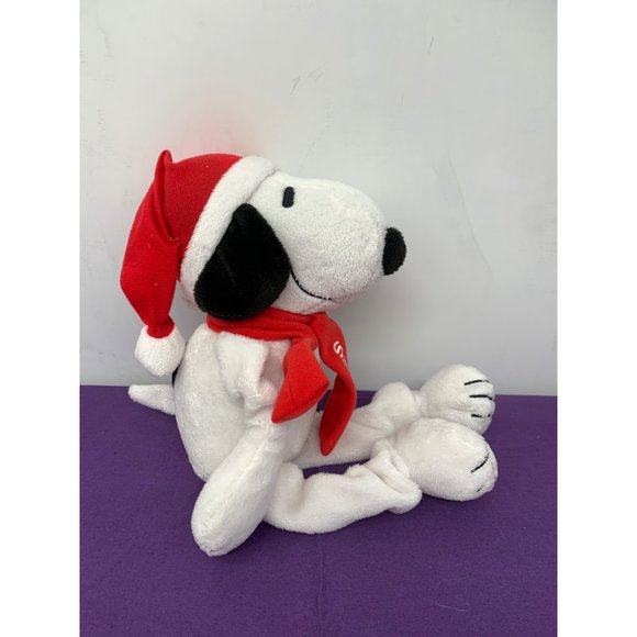 Peanut Snoopy Dog Holiday Hat Scarf 12 Inches Plush Stuffed Animal Sweeker - Picture 3 of 9